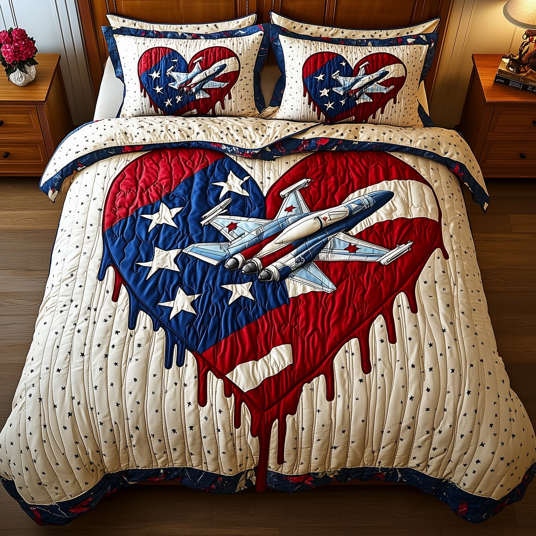 of July Quilted Bedding Set Duvet Cover Merchandise Cute 4Th Of July Gifts