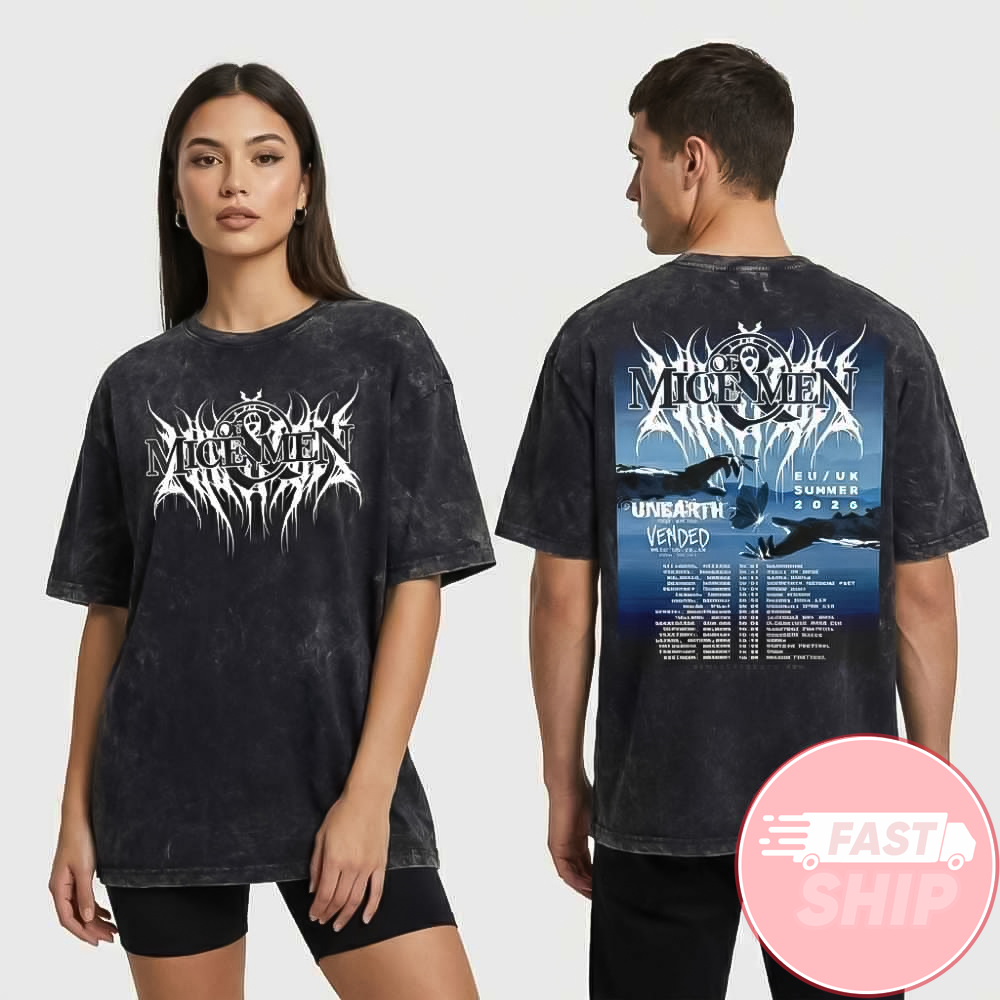Of Mice And Men EU UK Summer Tour 2026 ft Unearth And Vended Festival Washed T-Shirt Fan Merch