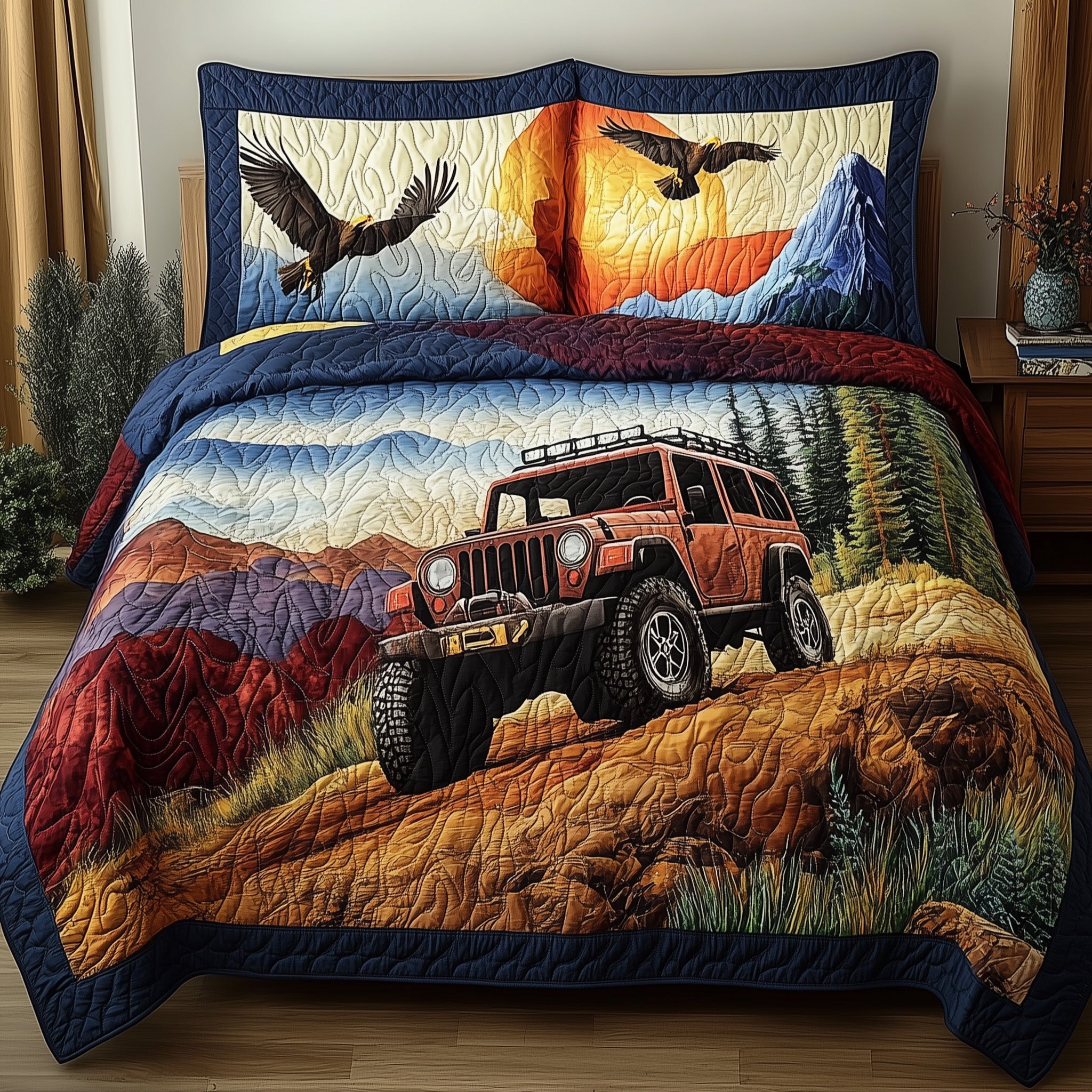 Off-Road Legend Quilted Bedding Set Duvet Cover Merchandise Cute Camping Gifts