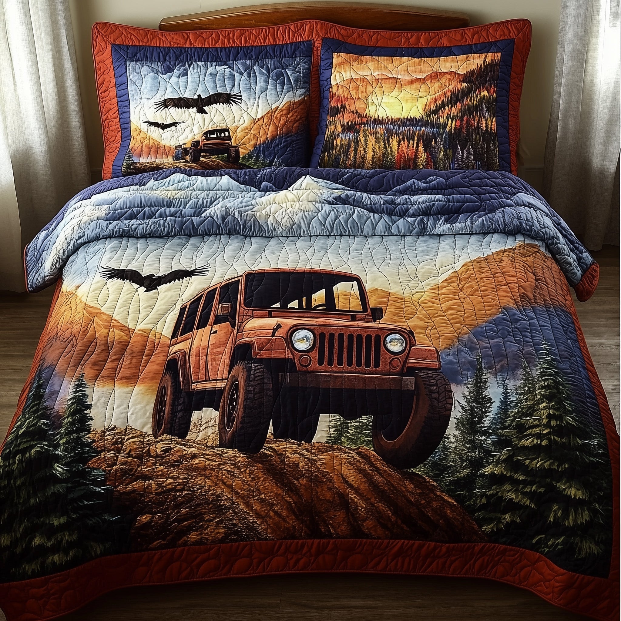 Off-Road Legend Quilted Bedding Set Duvet Cover Merchandise Gifts For Somone Who Loves Camping