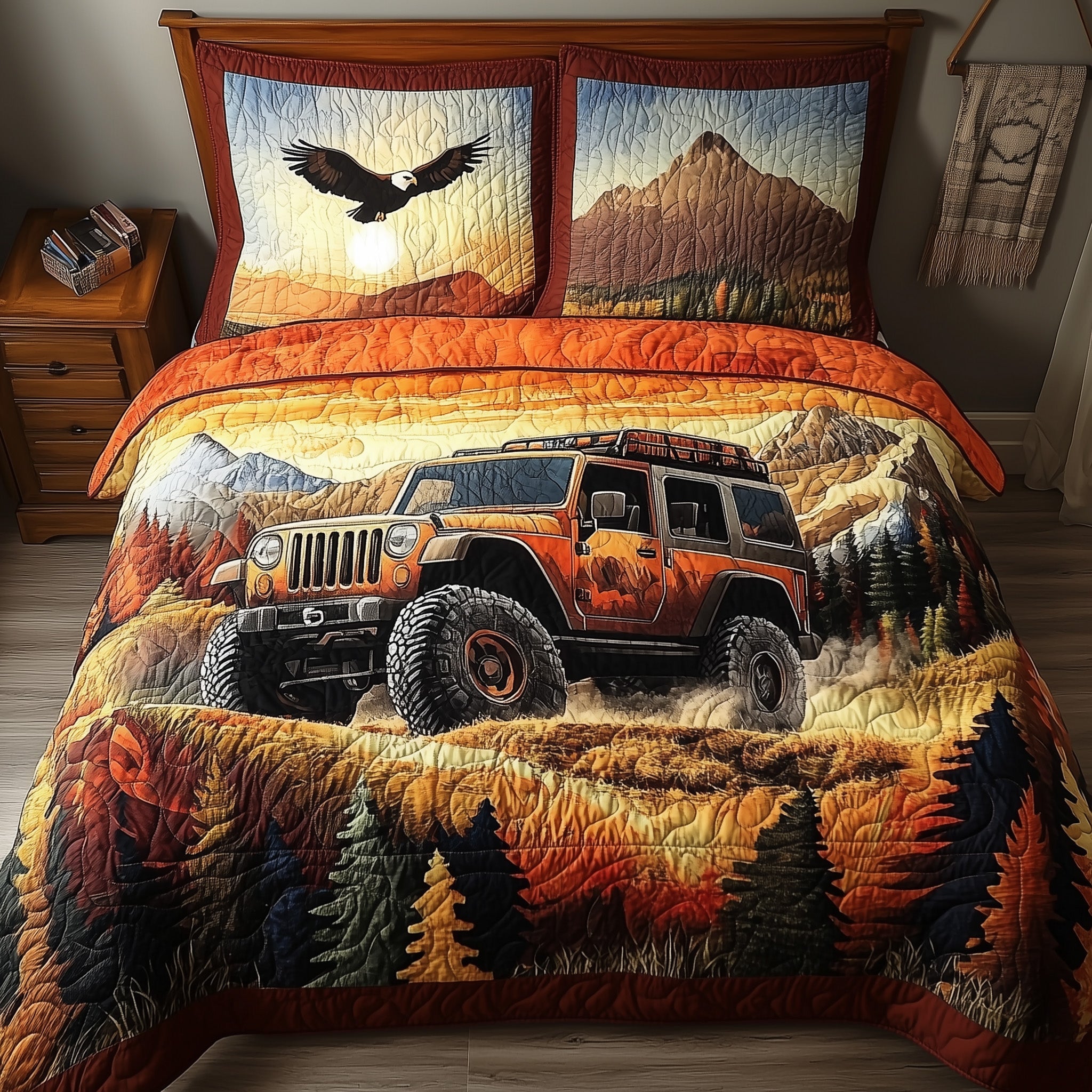 Off-Road Legend Quilted Bedding Set Duvet Cover Merchandise Great Camping Lover Gifts