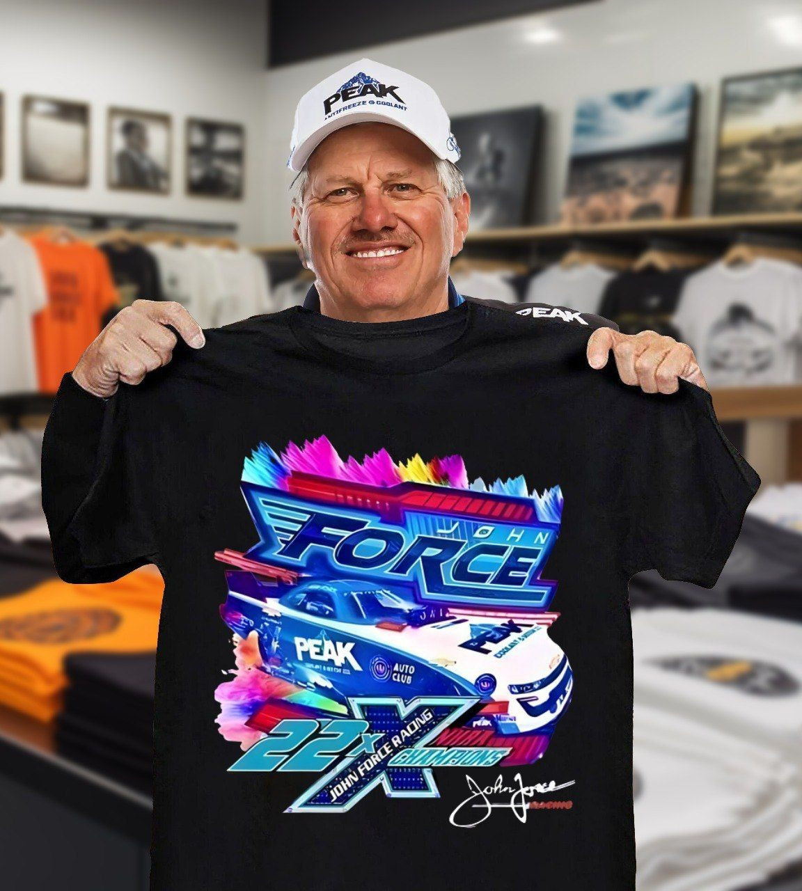 Official John Force T-Shirt Racing Lovers Gifts For Him