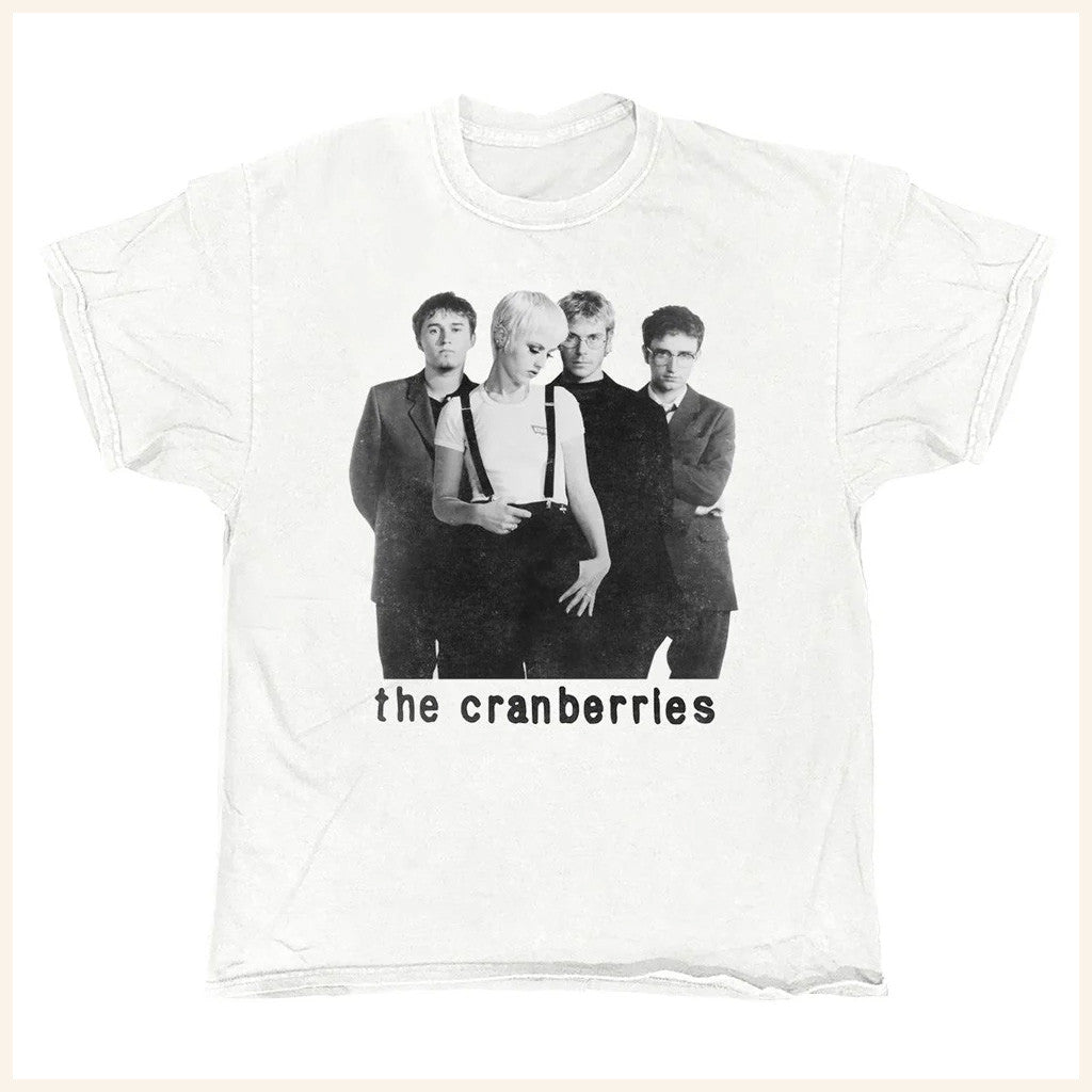 Official Merchandise Merch The Cranberries Black White Photo White Vintage T-Shirt Official Merchandise Merch The Cranberries Black White Photo White Vintage T-Shirt