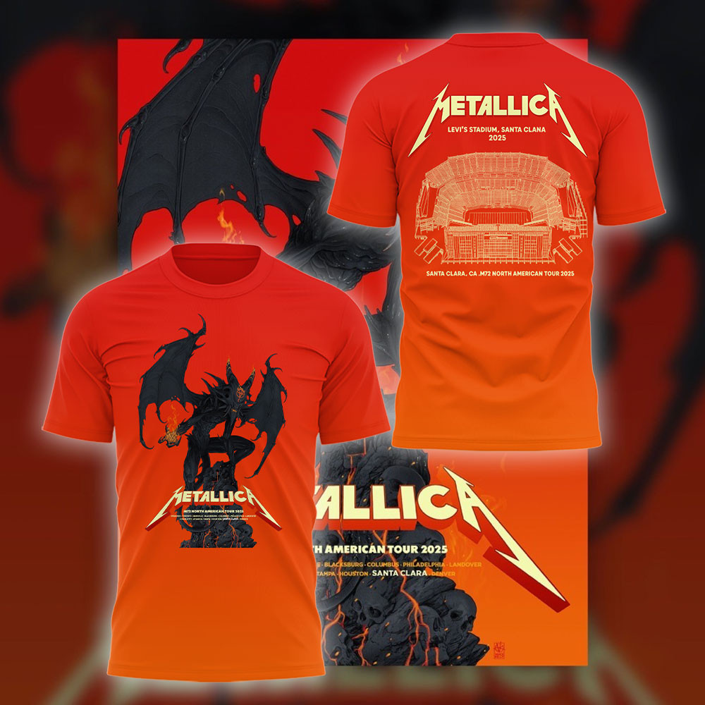 Official Metallica M72 Santa Clara Tour T-Shirt North American Tour Apparel Perfect Gift For Metallica Fans