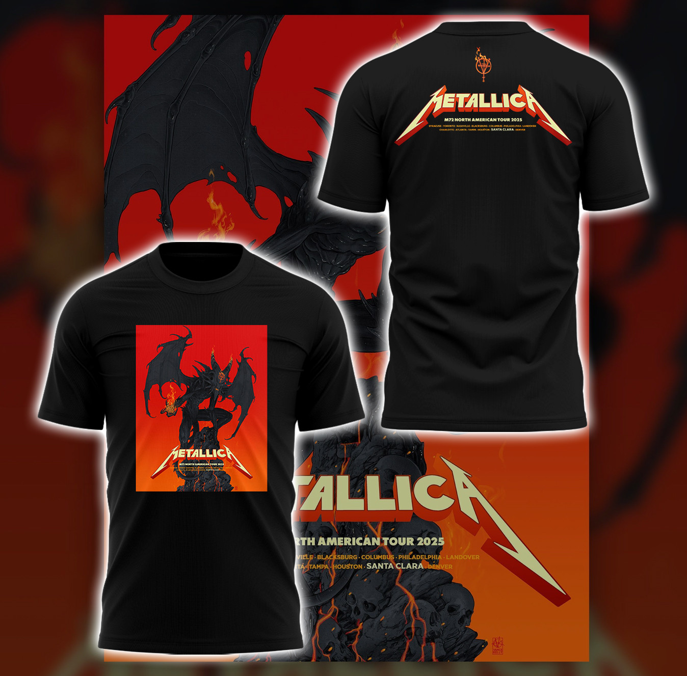 Official Metallica Santa Clara Concert T-Shirt Levi's Stadium Tour Merch Best Gift For Metallica Fans