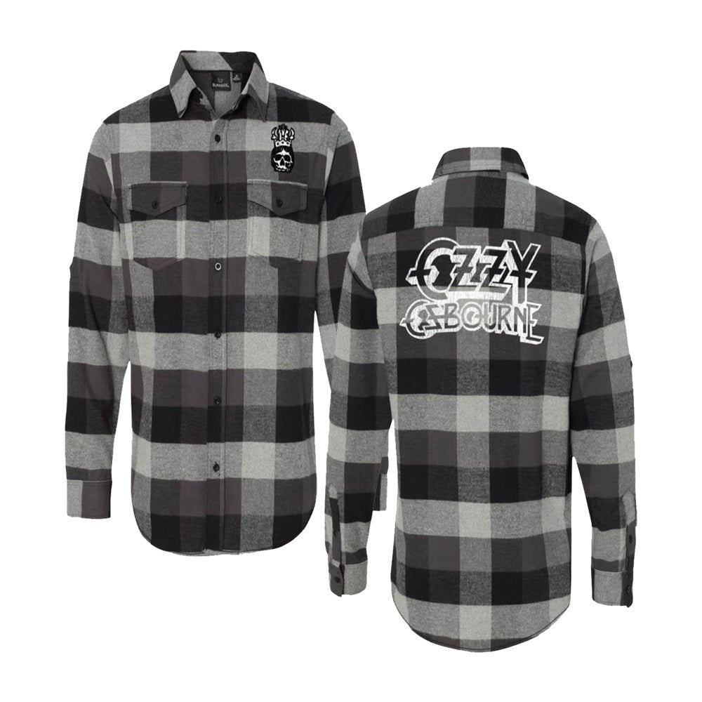 Official Ozzy Osbourne Merch Buffalo Plaid Shirt Long Sleeve Ozzy Osbourne Shirt Men's Official Ozzy Osbourne Merch Buffalo Plaid Shirt Long Sleeve Ozzy Osbourne Shirt Men's