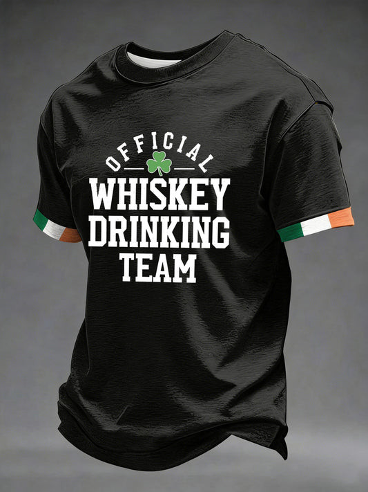 Official Whiskey Drinking Team Graphic T-Shirt St Patrick's Day Irish Black Funny Party Outfit