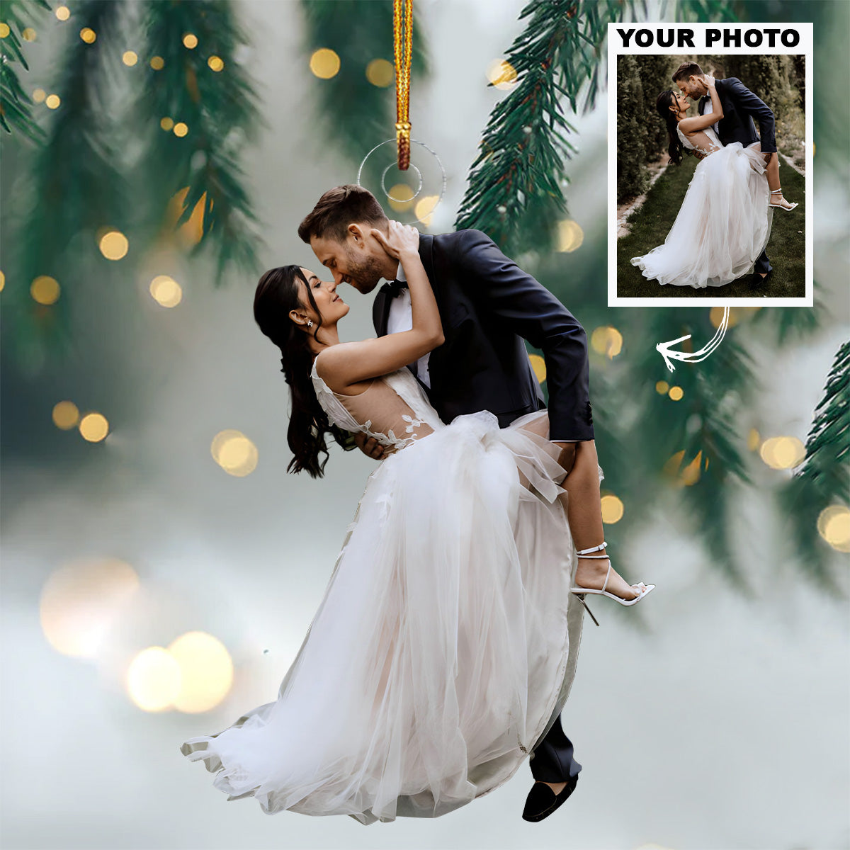 Officially Yours Personalized Photo Mica Ornament Customized Your Photo Ornament Christmas
