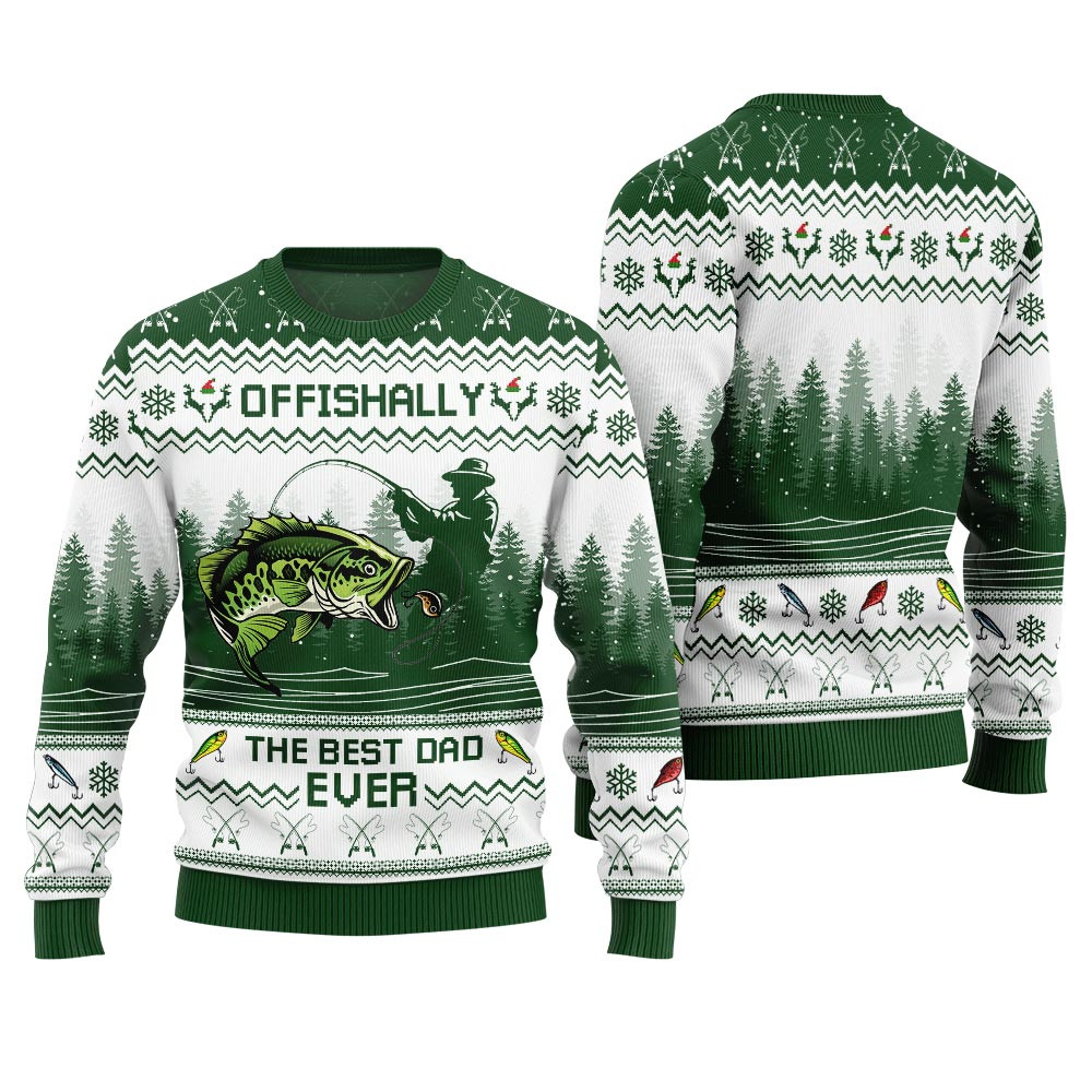 Offishally The Best Dad Ever Ugly Christmas Sweater Perfect Merch Gift for the Christmas Season