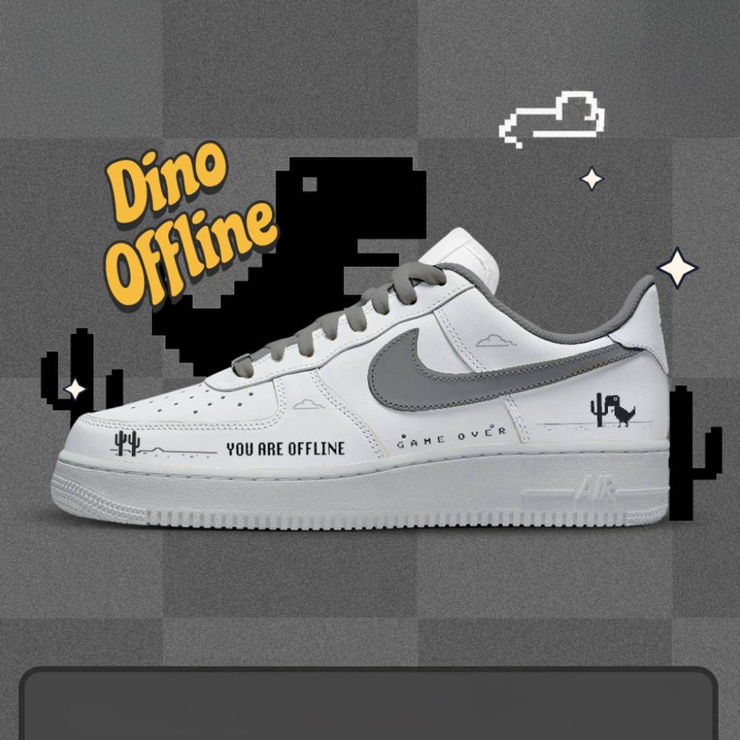 Offline Dino Runner GAME OVER Special Air Force 1 Shoes Gifts For Fans