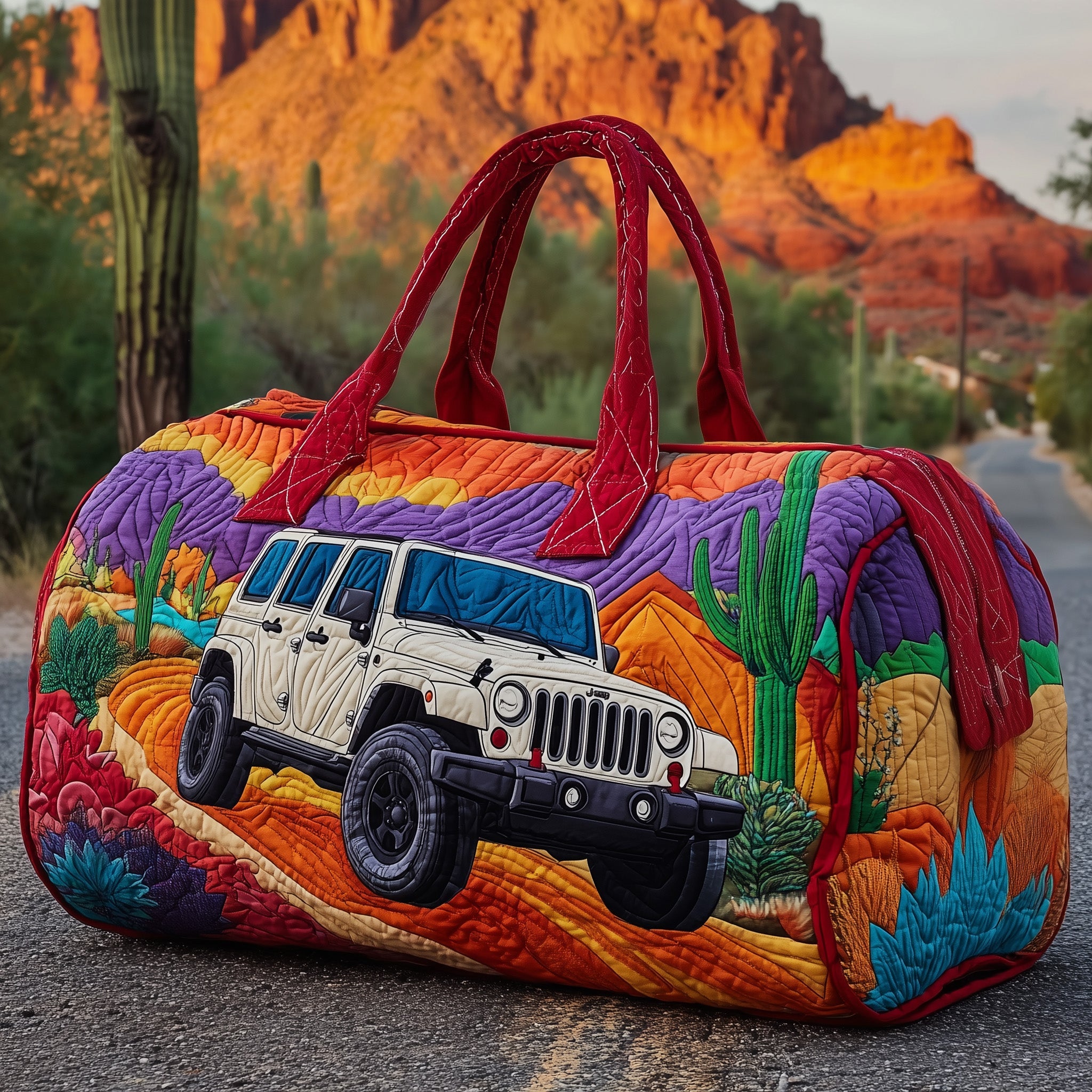 Offroad Dreams Quilted Duffle Bag Independence Day Gift Idea