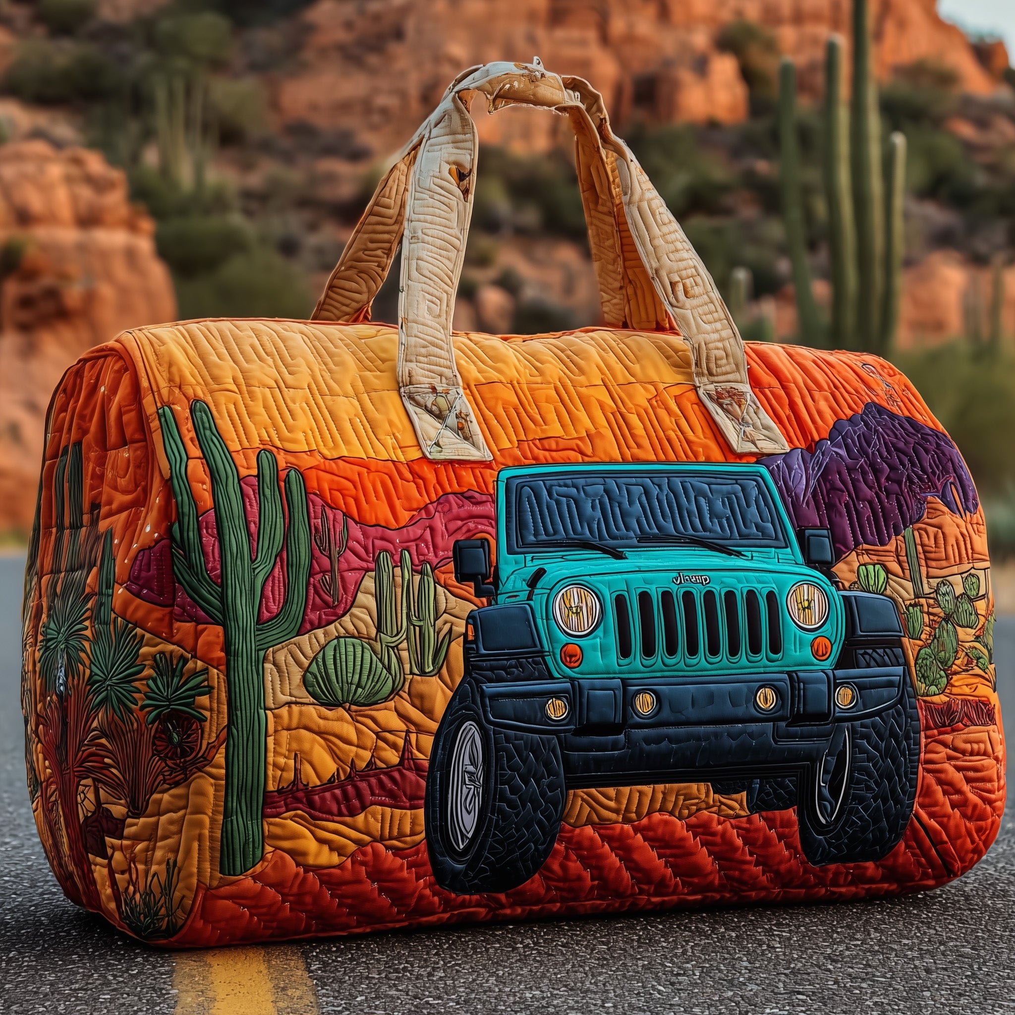 Offroad Dreams Quilted Duffle Bag Summer Vacation Essential