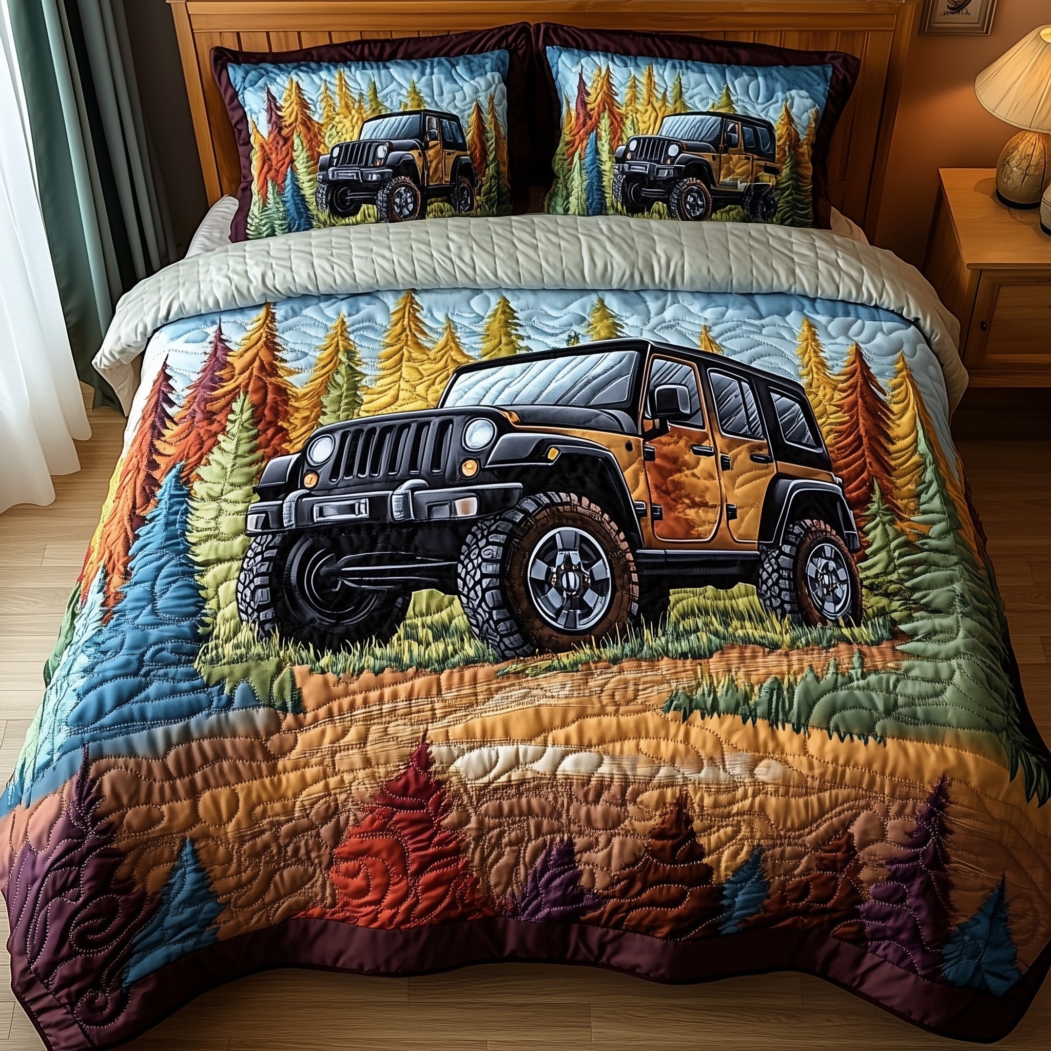 OffRoad Legends Quilted Bedding Set Duvet Cover Merchandise Best Gifts For Jeep Lovers