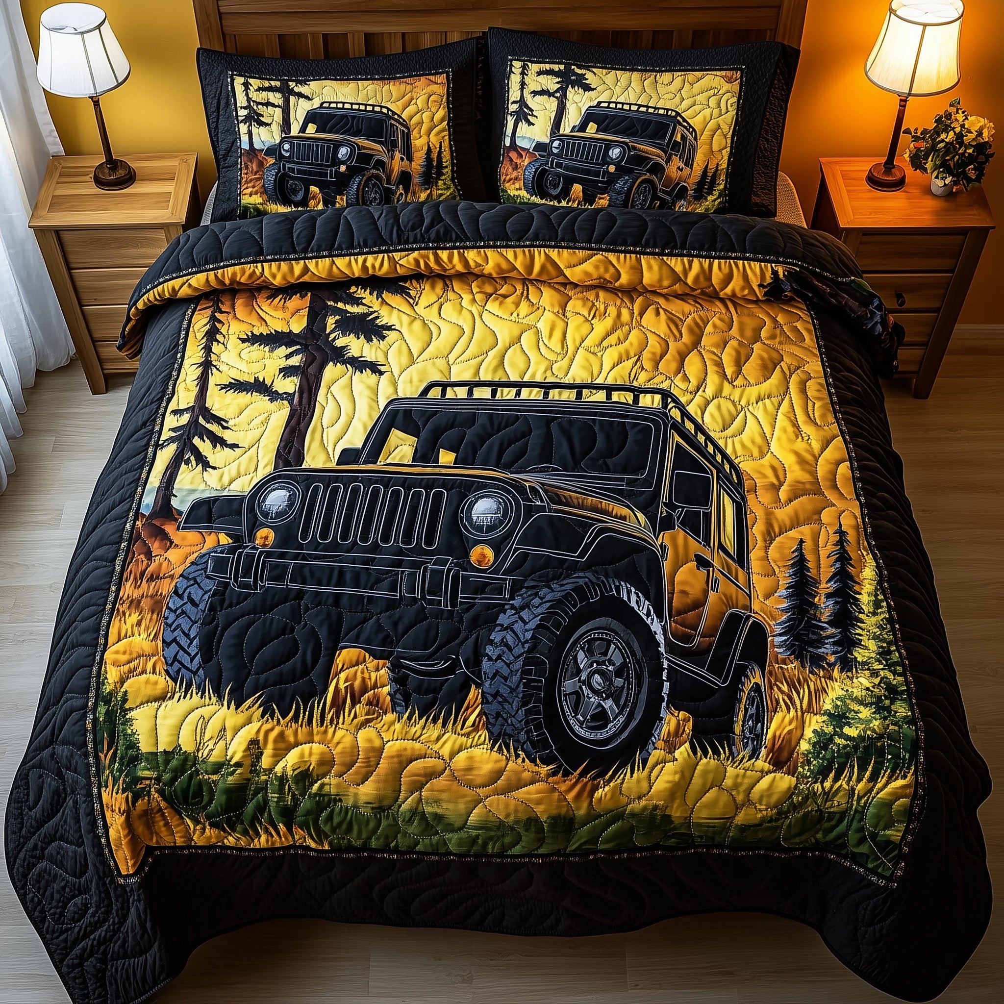 OffRoad Legends Quilted Bedding Set Duvet Cover Merchandise Cool Jeep Gifts Christmas