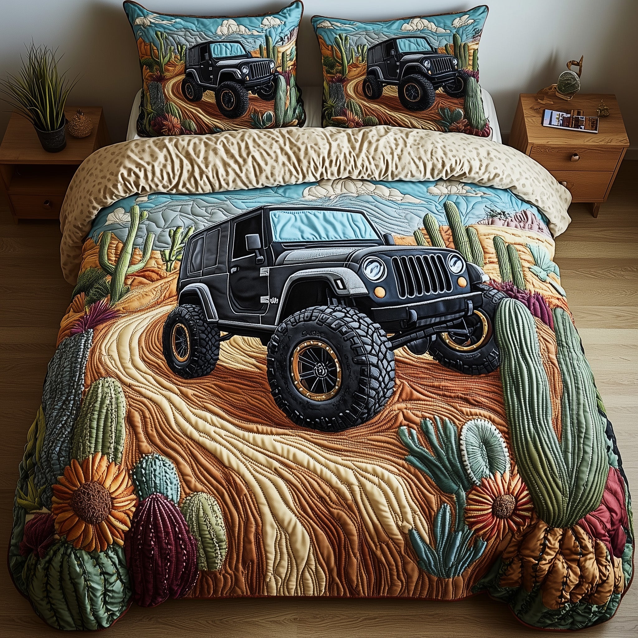 OffRoad Legends Quilted Bedding Set Duvet Cover Merchandise Gifts For Jeep Lovers