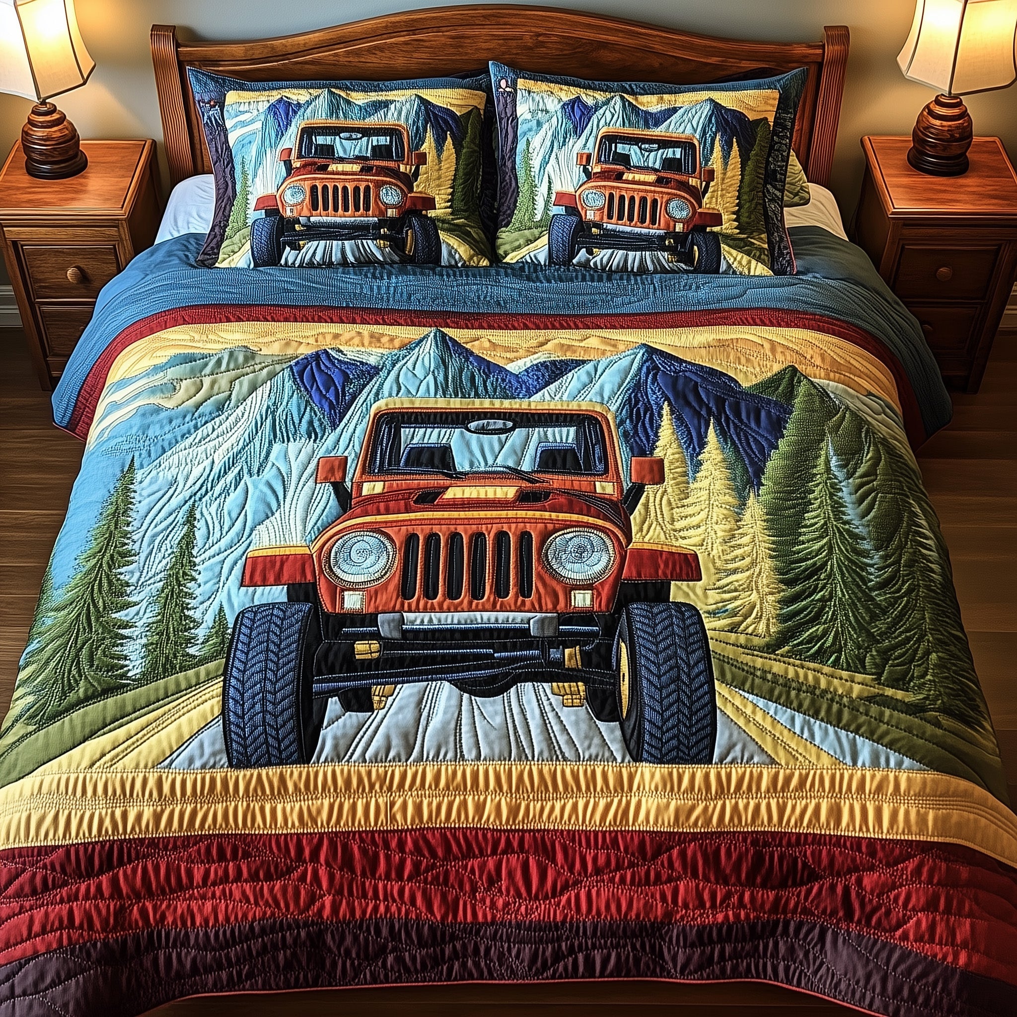OffRoad Legends Quilted Bedding Set Duvet Cover Merchandise Gifts For Jeep Owners