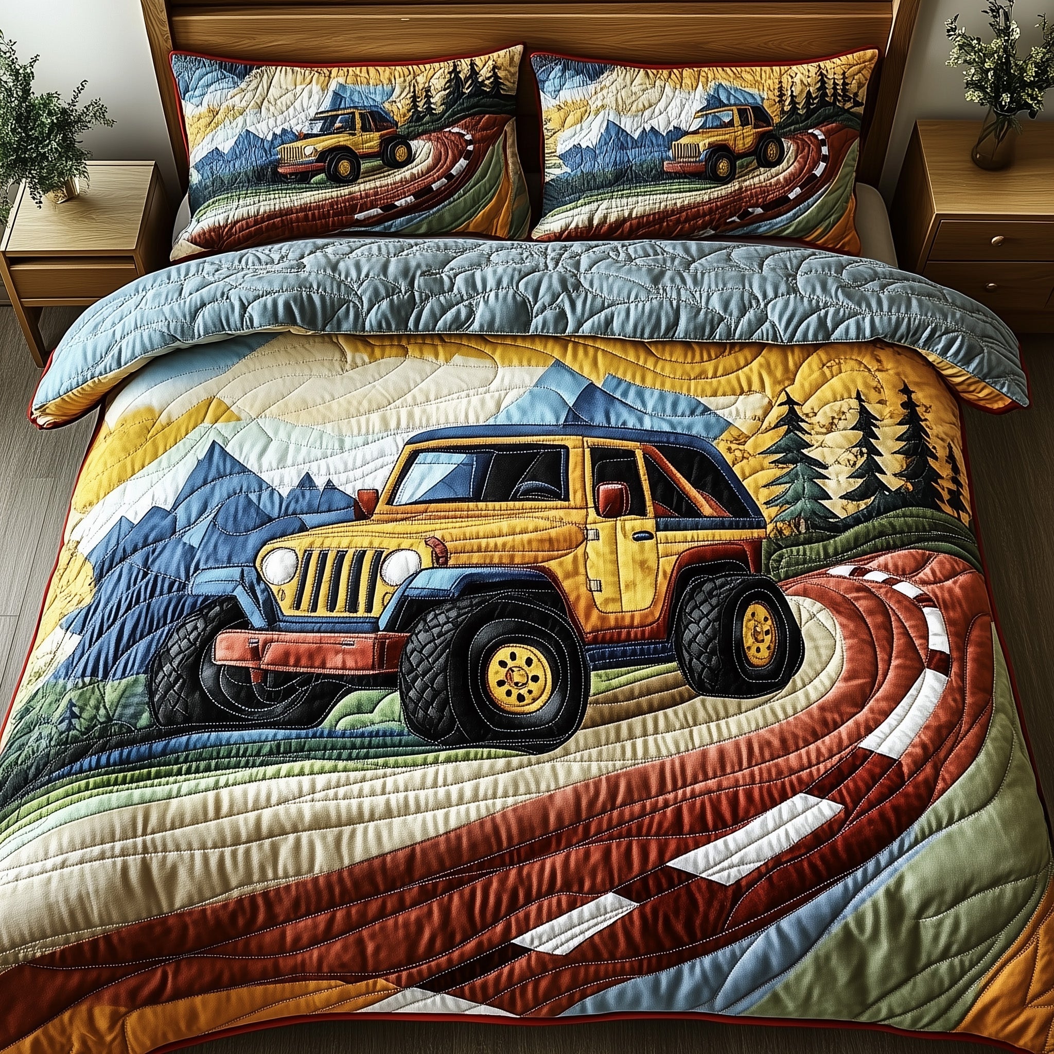 OffRoad Legends Quilted Bedding Set Duvet Cover Merchandise Jeep Gift Ideas Christmas