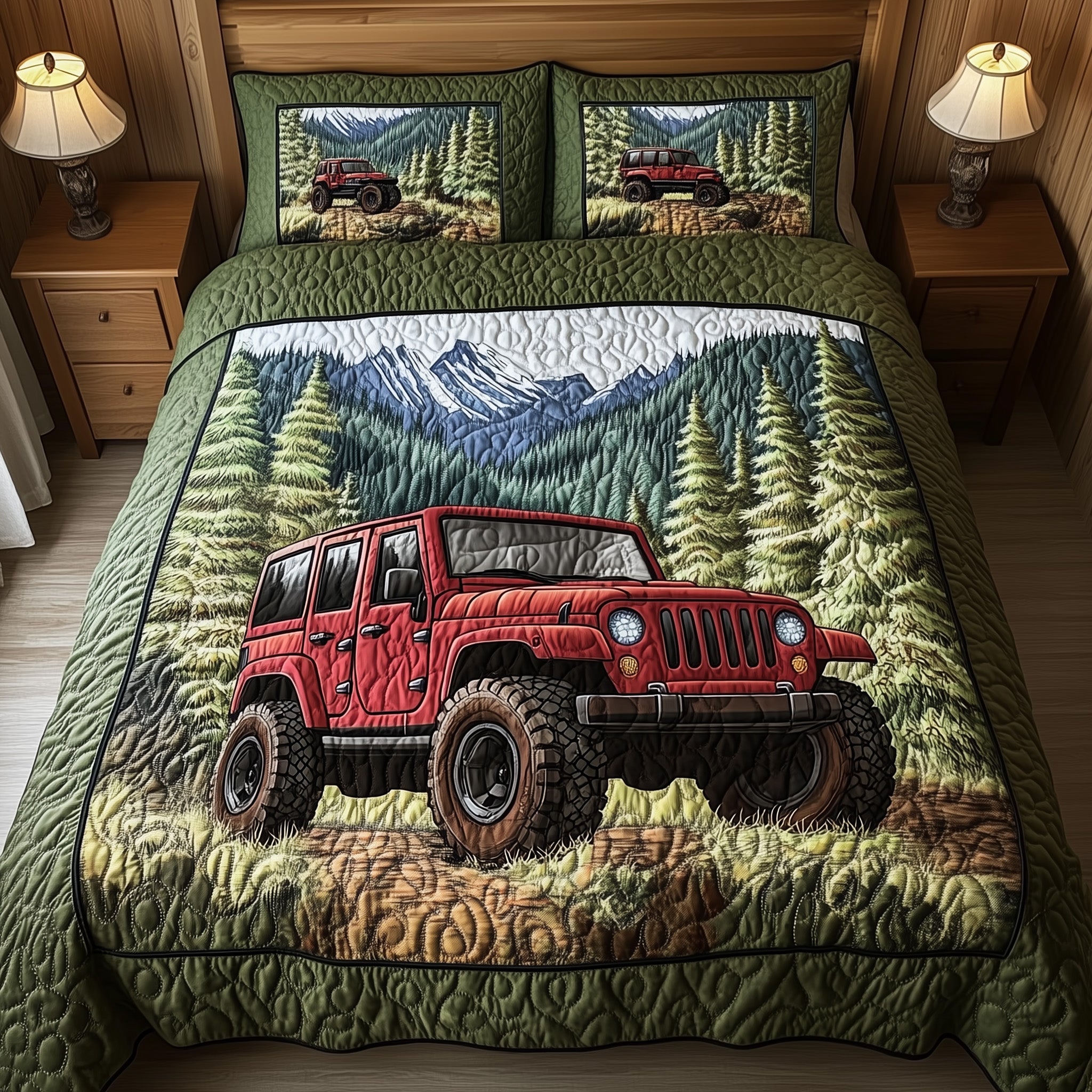 OffRoad Legends Quilted Bedding Set Duvet Cover Merchandise Jeep Gifts For Women