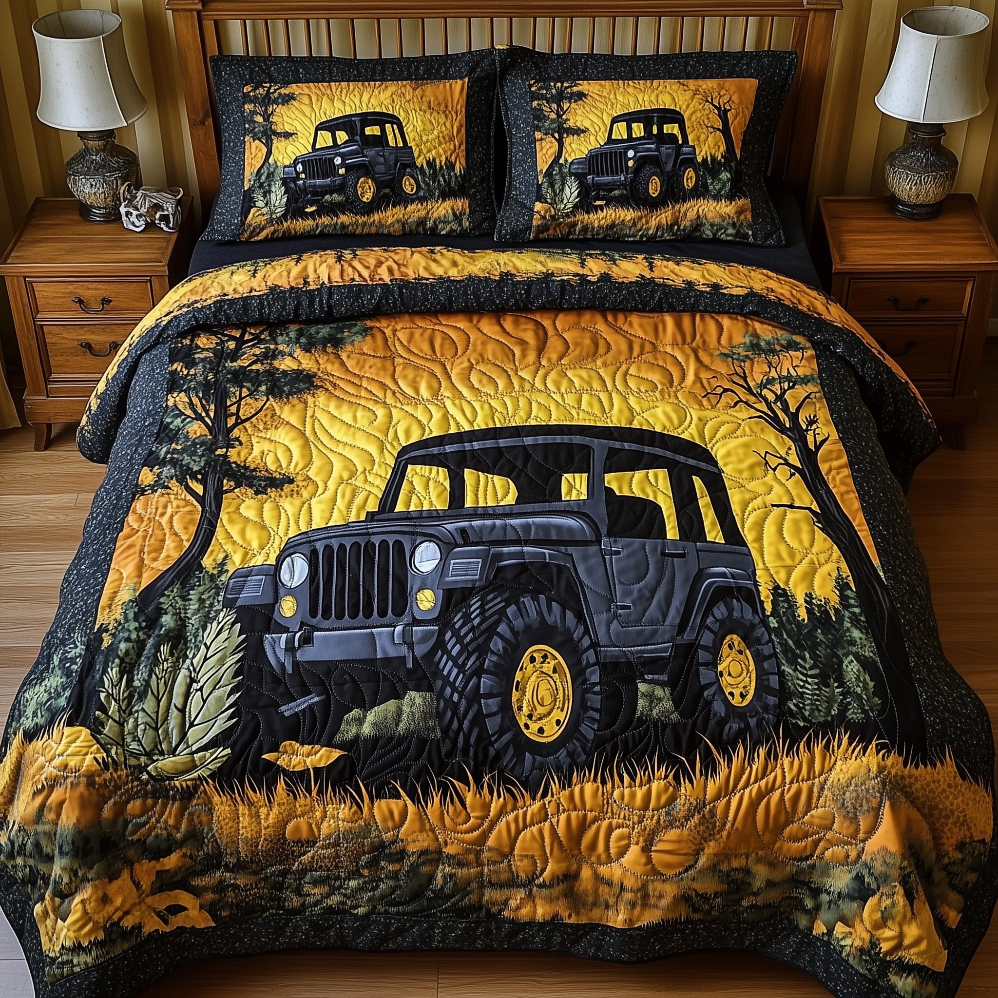 OffRoad Legends Quilted Bedding Set Duvet Cover Merchandise Jeep Themed Gifts