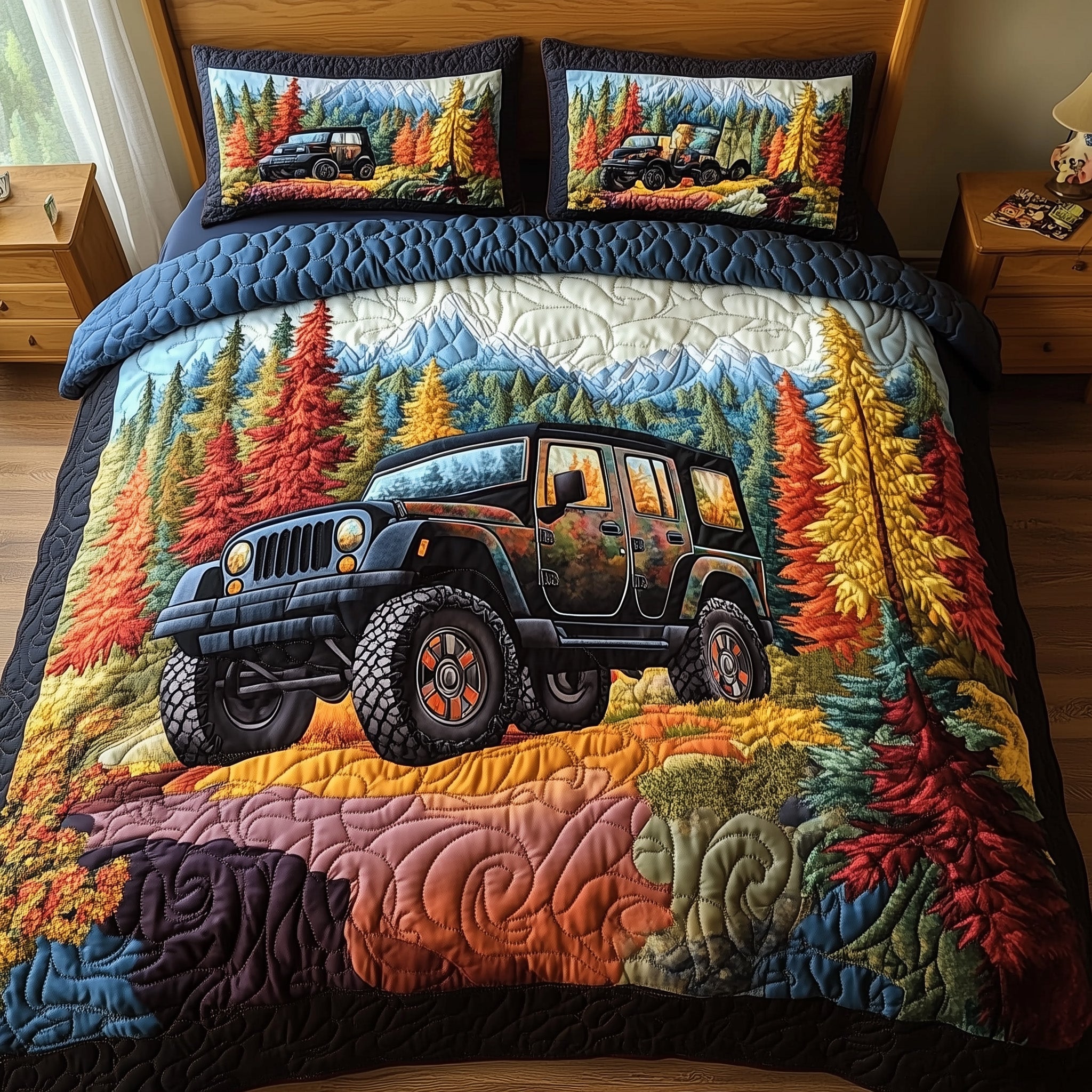 OffRoad Legends Quilted Bedding Set Duvet Cover Merchandise Presents For Jeep Owners