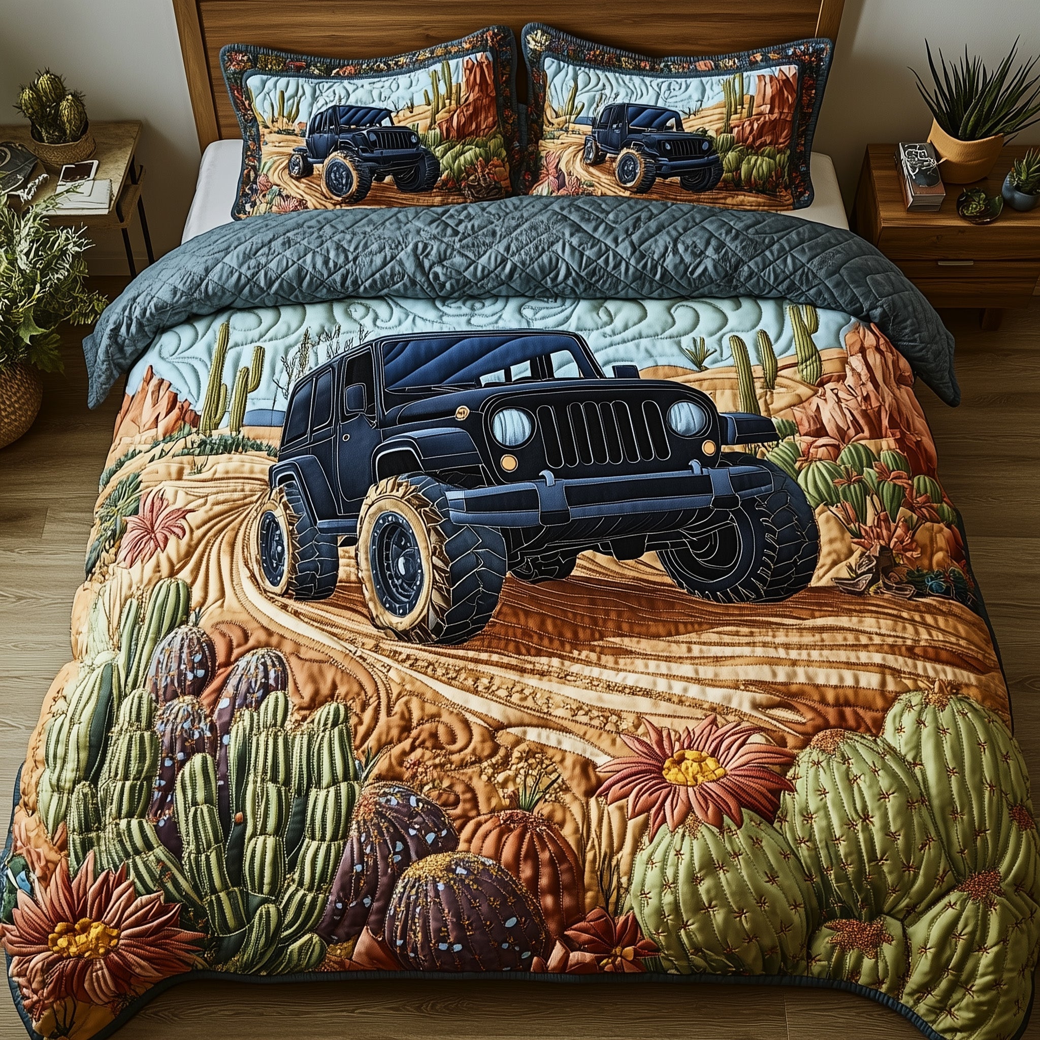OffRoad Legends Quilted Bedding Set Duvet Cover Merchandise Unique Gifts For Jeep Owners