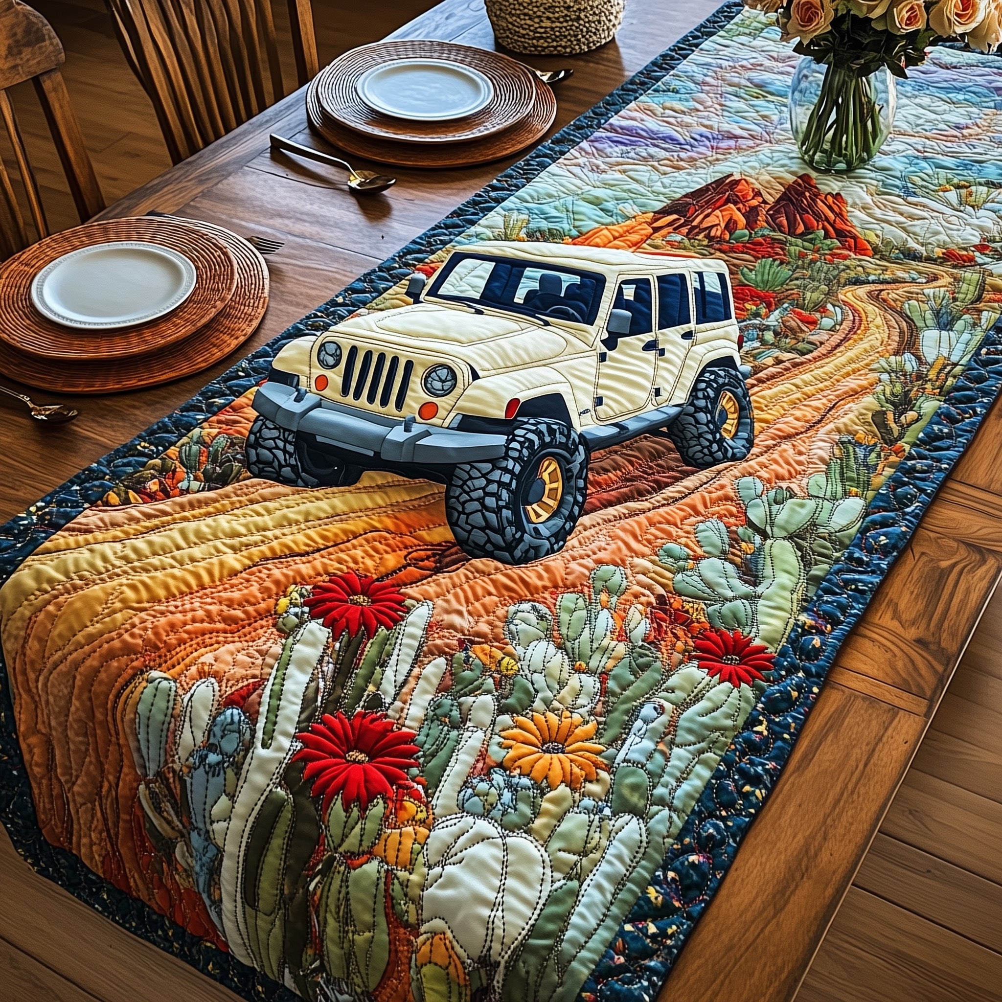Offroad Legends Quilted Table Runner Holiday Table Runner Decoration