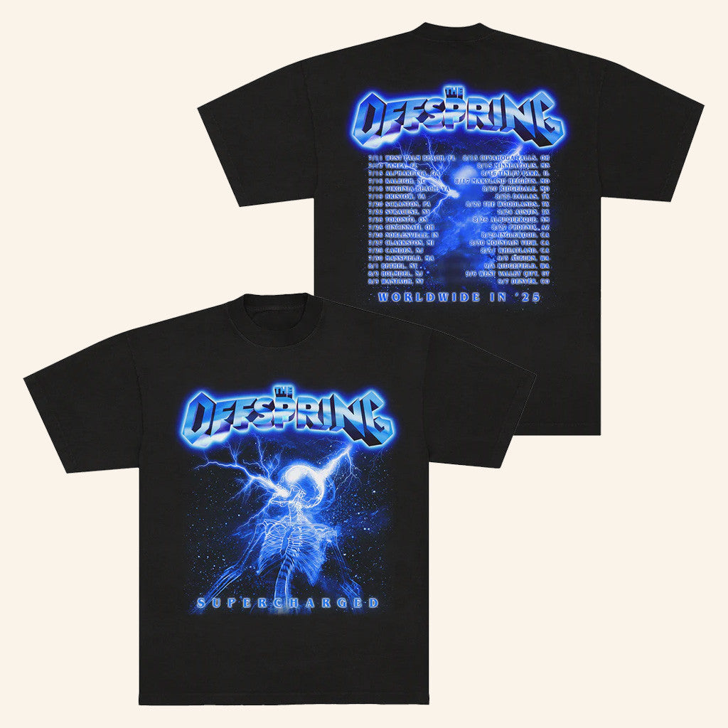 Offspring Merch Supercharged Skeleton 2025 Tour T-Shirt Gifts For Boyfriend Offspring Merch Supercharged Skeleton 2025 Tour T-Shirt Gifts For Boyfriend