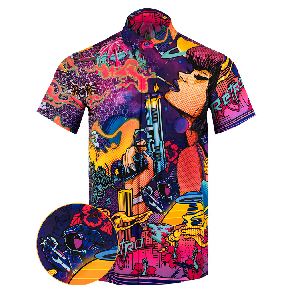 OG Mural Button Down Shirt Tactical Hawaiian Shirt Xmas Gifts For Dudes