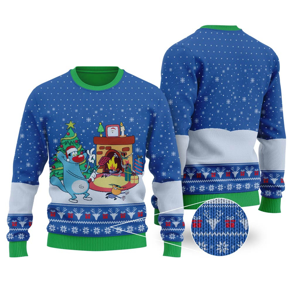 Oggy And The Cockroaches Ugly Christmas Sweater Royal Trending Christmas Merch Gift 2025 Collection