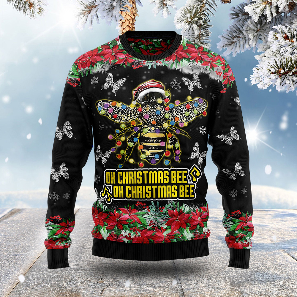 Oh Christmas Bee Ugly Christmas Sweater Animal Clothing Christmas Gifts For Beekeepers