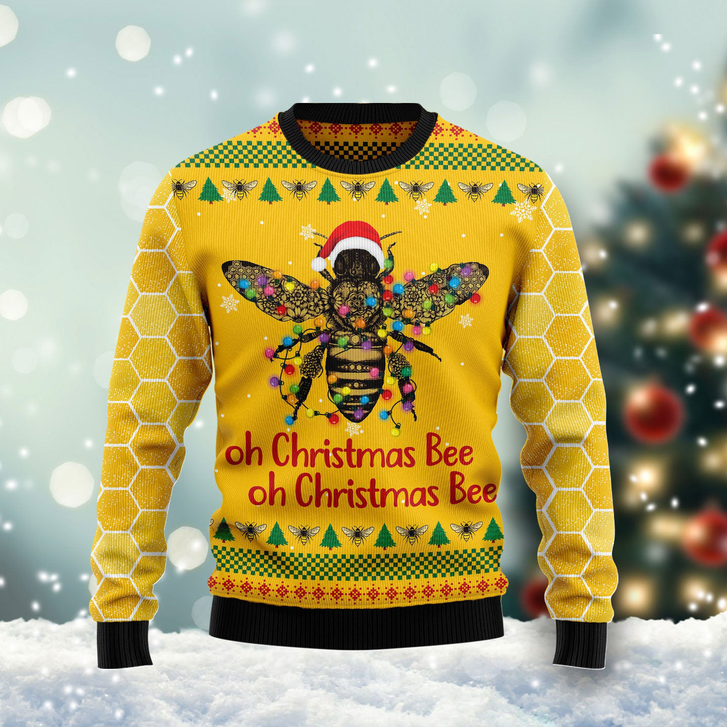Oh Christmas Bee Ugly Christmas Sweater Animal Themed Xmas Gifts For Beekeepers