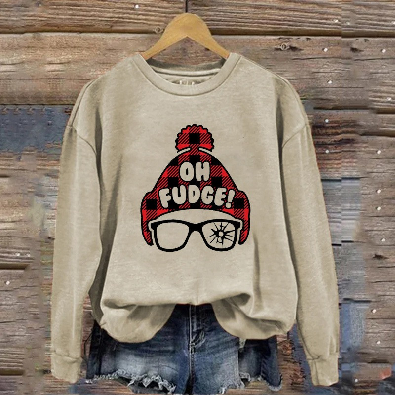Oh Fudge Christmas Sweatshirt Funny Xmas Apparel Holiday Presents For Sister