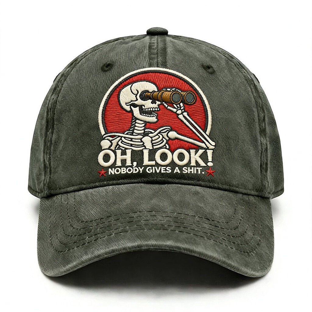Oh Look Nobody Gives Shit Baseball Cap Funny Dad Hat Gift For Father's Day From Daughter