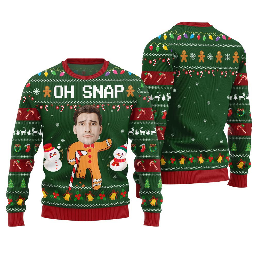 Oh Snap Custom Face Funny Ugly Sweater Christmas Gift Ideas For Wife