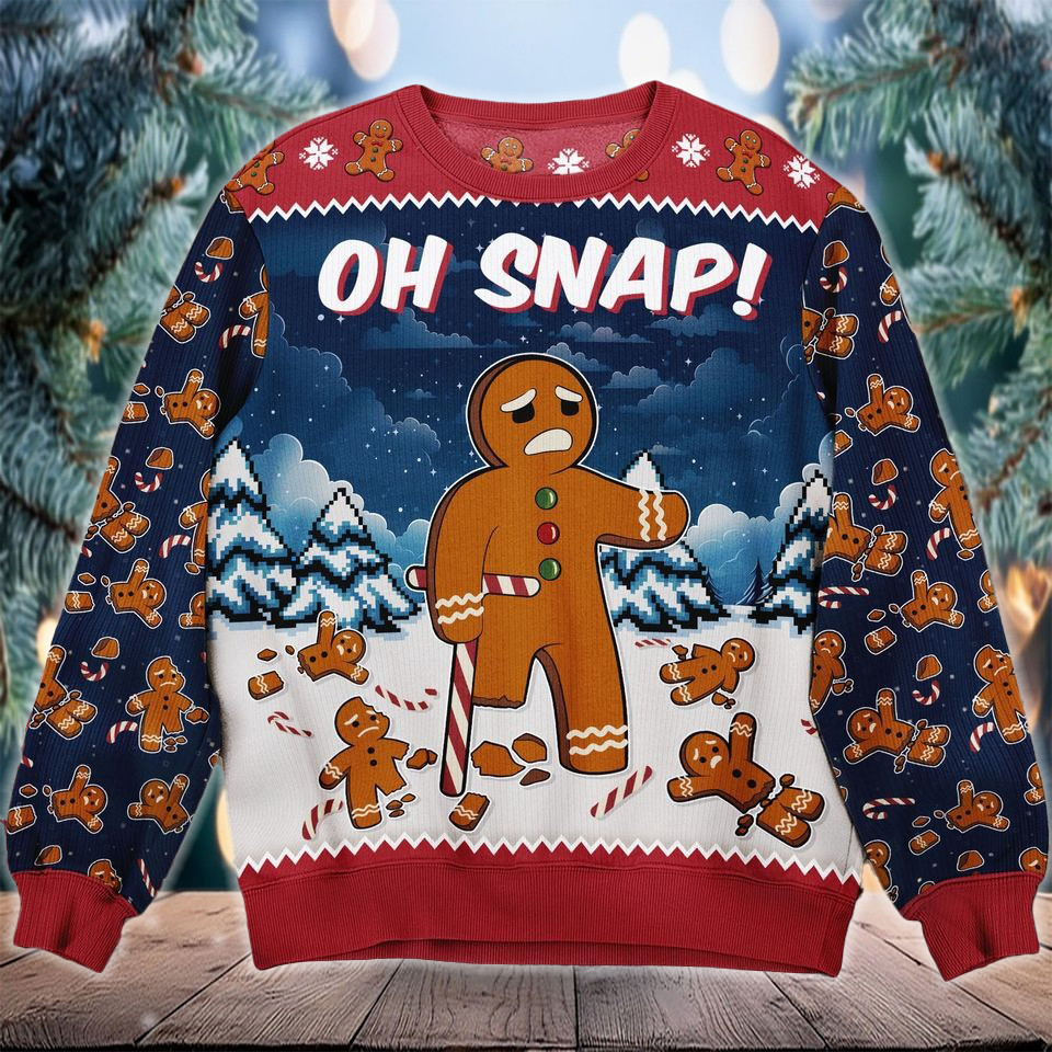 Oh Snap Gingerbread Christmas Ugly Sweater Funny Gingerbread Sweater Gifts For Him