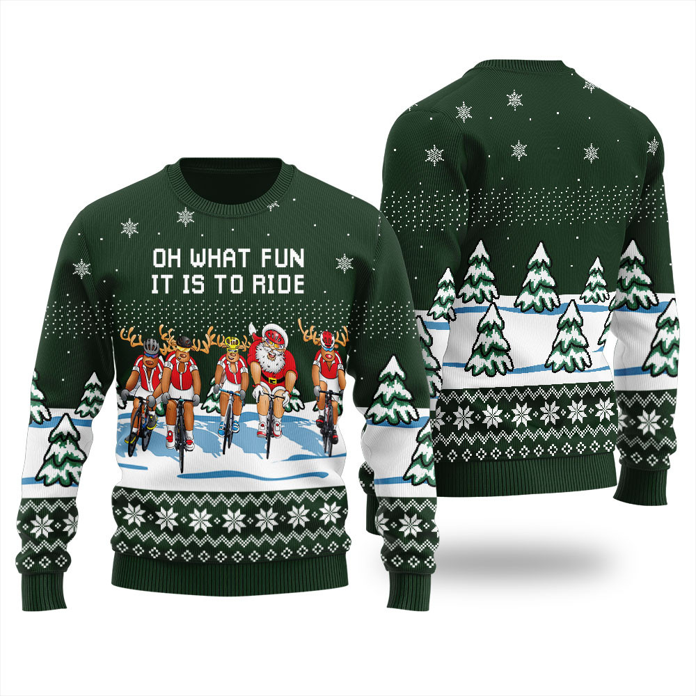 Oh What Fun It Is To Ride Ugly Christmas Sweater Comfortable Holiday Sweater for Chilly Nights