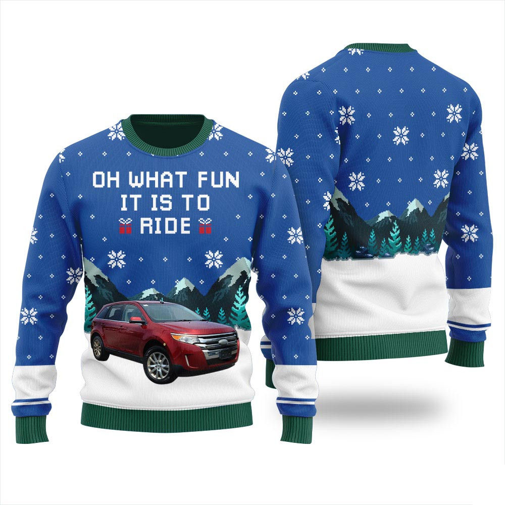 Oh Whats Fun It Is To Ride Custom Holiday Sweater Mens Funny Ugly Christmas Sweater