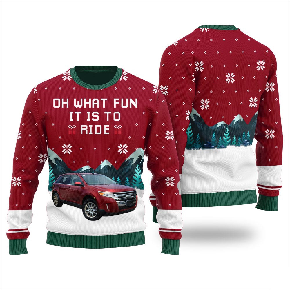 Oh Whats Fun It Is To Ride Personalized Ugly Sweater Womens Funny Christmas Sweaters