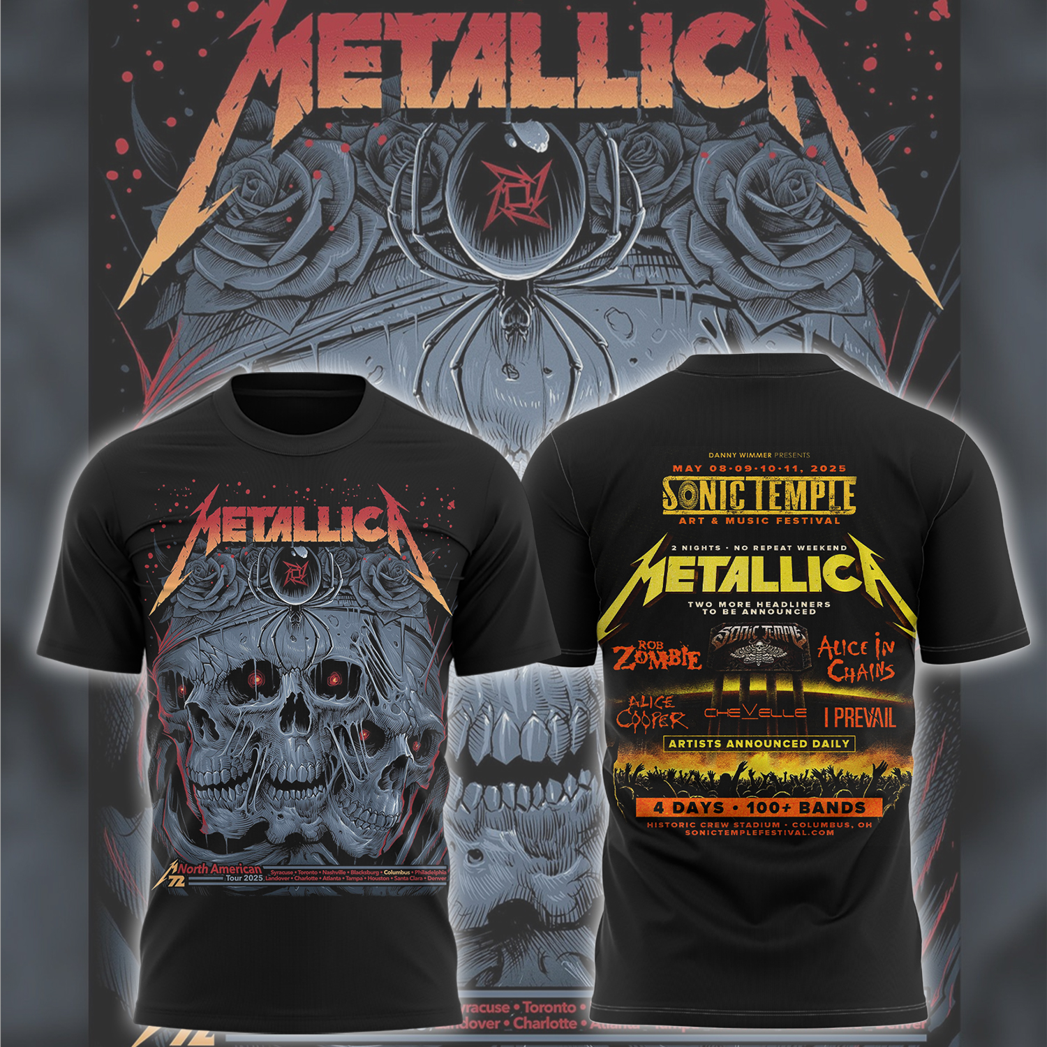 Ohio Buck Music Concert Sonic Temple T-Shirt Presents For Fans
