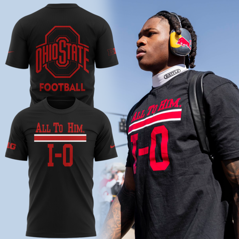 Ohio Football All To Him Black T-Shirt Present Ideas For Fan