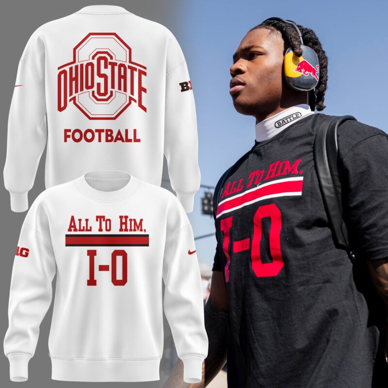 Ohio Football All To Him White Sweatshirt Gift Ideas For Fan