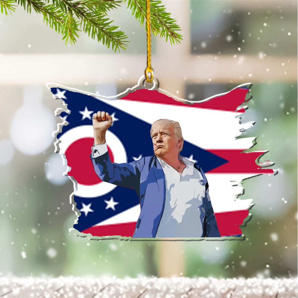 Ohio for Trump 2024 Ornament Shape Pro-Trump Christmas Tree Decorations