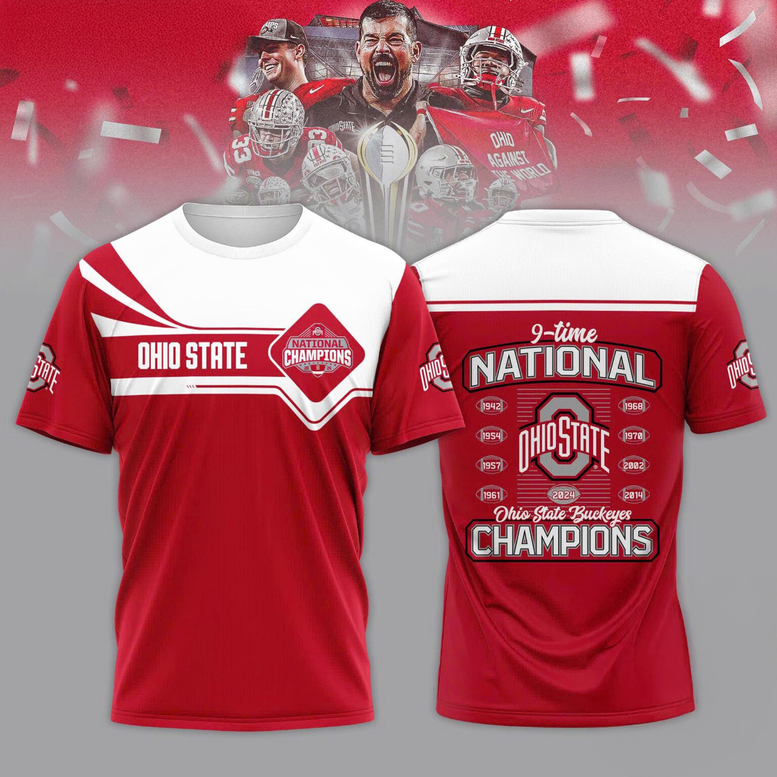 Ohio State 9 Time National Champions 2025 New T-Shirt Gifts For Football Fan