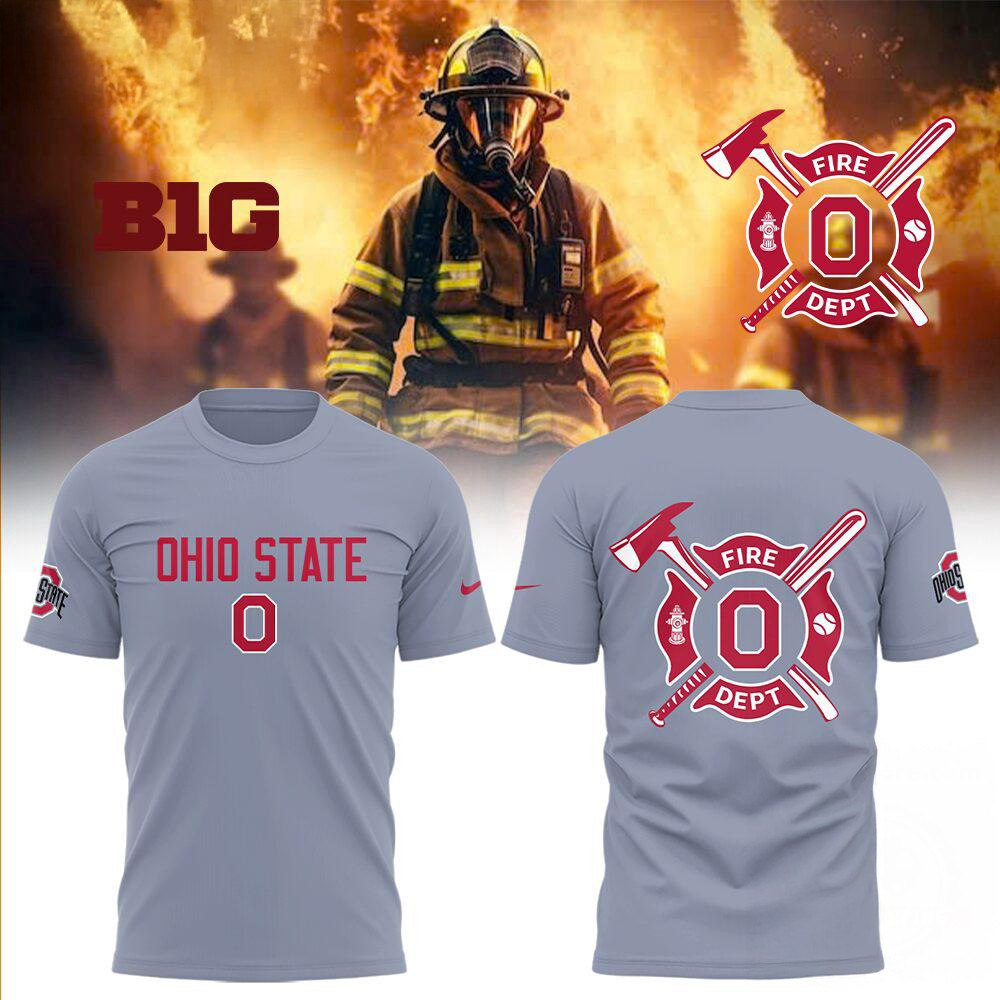 Ohio State Baseball x Firefighter Appreciation Night 3D Print Shirt Baseball Team Gift Ideas