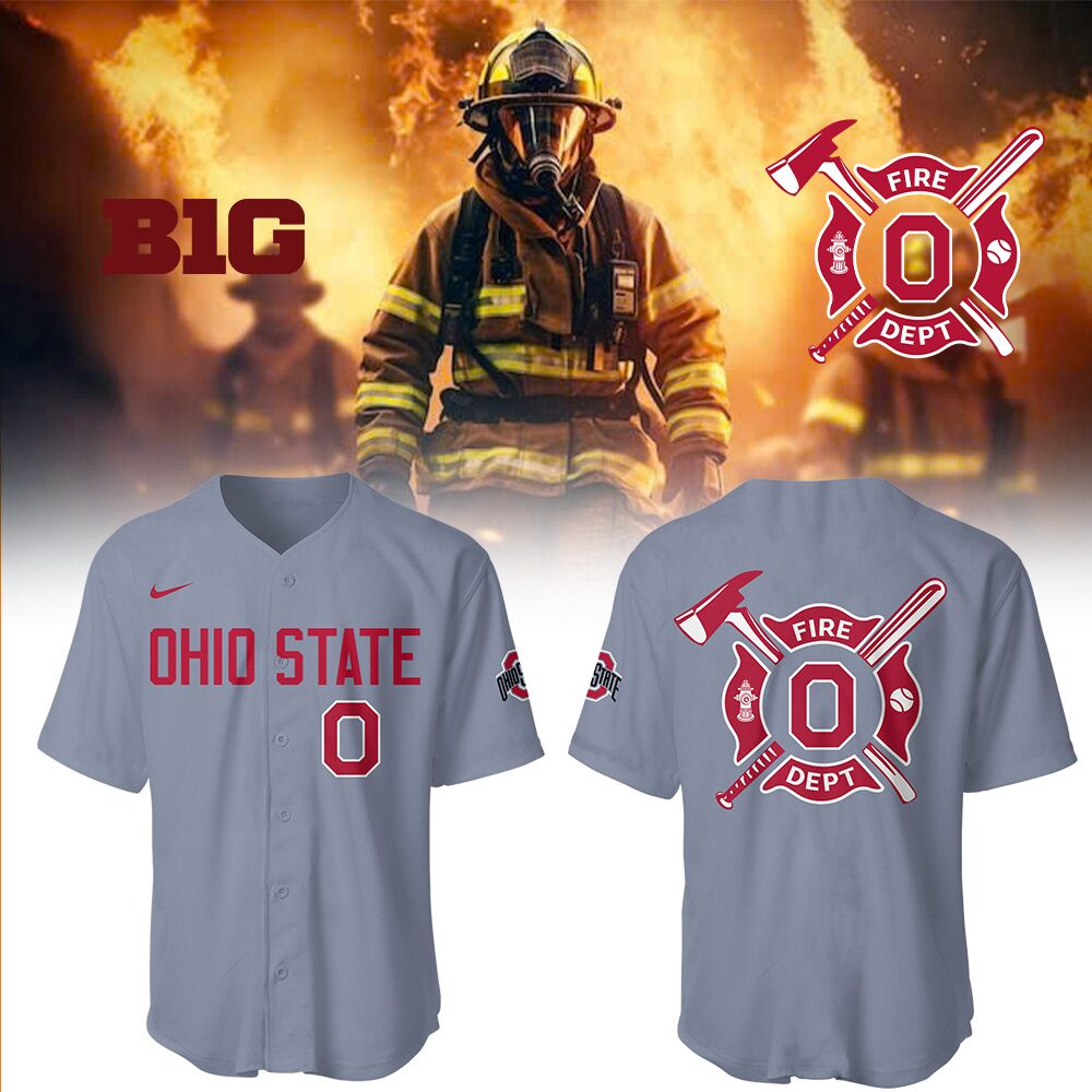Ohio State Baseball x Firefighter Appreciation Night Jersey Baseball Father's Day Gifts