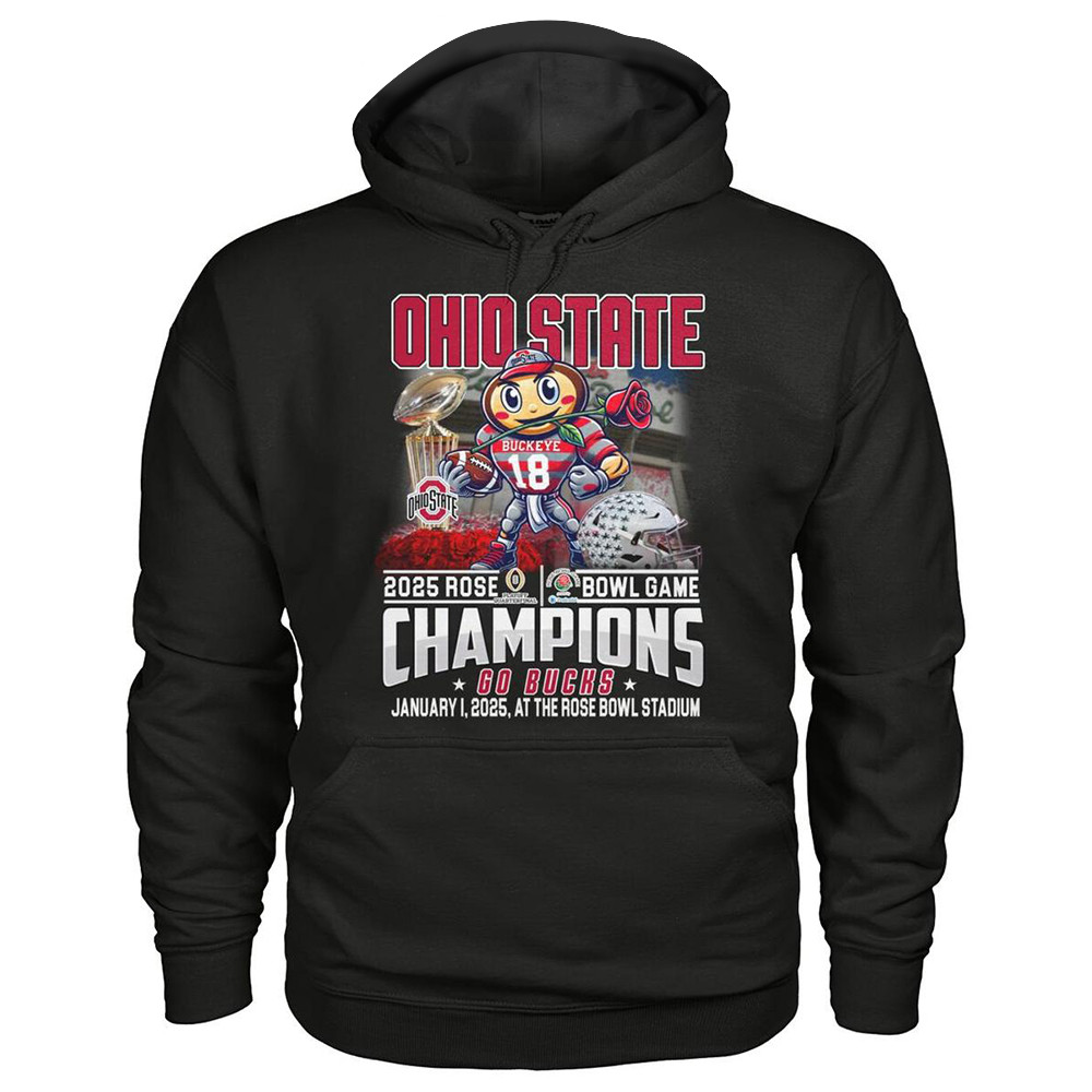 Ohio State Buckeyes 2025 Rose Bowl Game Champions Go Bucks Hoodie Presents For Football Fans
