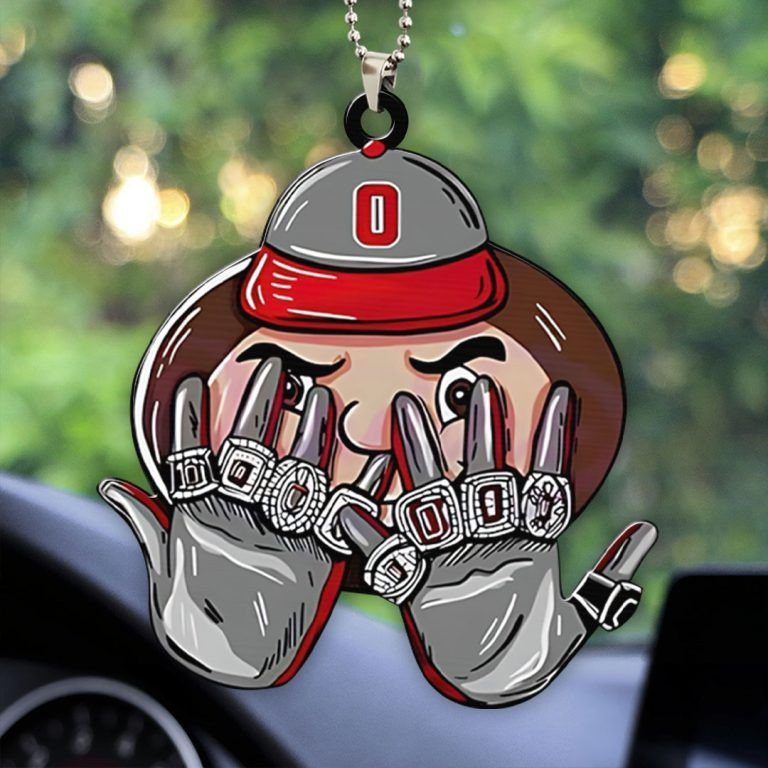Ohio State Buckeyes Car Ornament Rear View Mirror Hanging Ohio State Buckeyes Merch Gifts