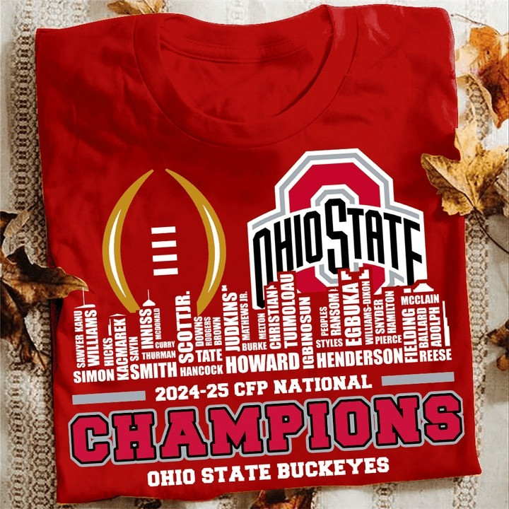 Ohio State Buckeyes CFP National Champions Shirt 2025 Merch Gift For Ohio State Fans