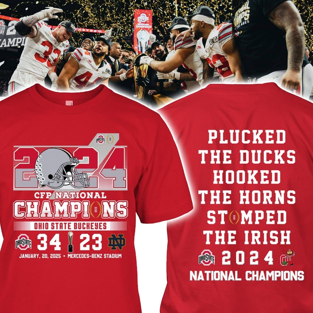 Ohio State Buckeyes CFP National Champions T-Shirt Walked The Dogs Plucked The Ducks