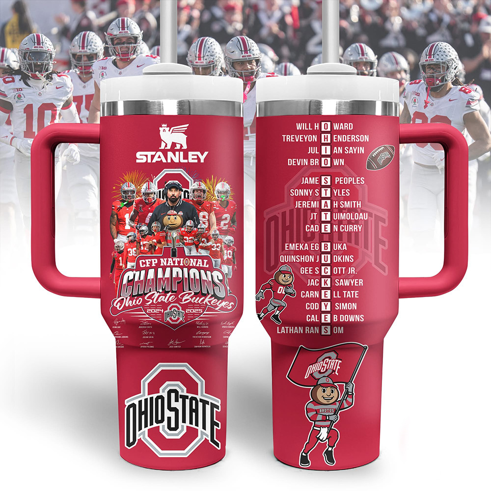 Ohio State Buckeyes CFP National Champions Tumbler Championship Merch Football Fan Gifts